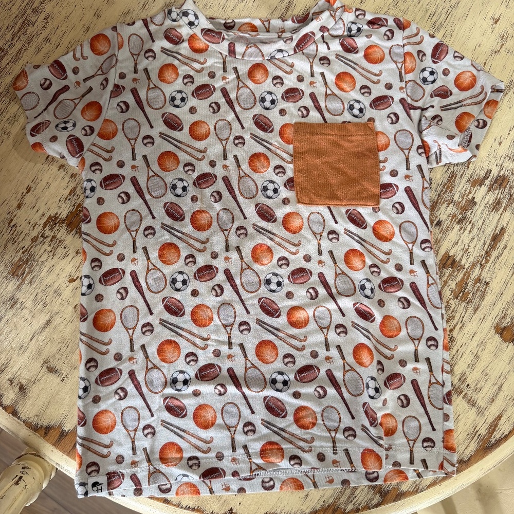 George Hats Bamboo Sports Tee • Size ? (4/5) • Athletic Print • Soft